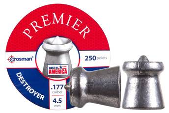 Crosman Destroyer .177 Cal 7.9 Grains Pointed Pellets, 250ct, Silver Crosman Destroyer .177 Cal 7.9 Grains Pointed Pellets, 250ct, Silver