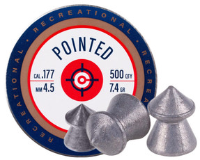 Crosman Field Hunting .177 Cal 7.4 Grains Pointed Pellets, 500ct, Silver Crosman Field Hunting .177 Cal 7.4 Grains Pointed Pellets, 500ct, Silver