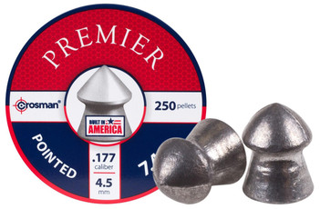 Crosman Hunting .177 Cal 7.4 Grains Pointed Pellets, 250ct, Silver Crosman Hunting .177 Cal 7.4 Grains Pointed Pellets, 250ct, Silver