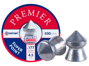 Crosman Premier Super Point .177 Cal 7.9 Grains Pointed Pellets, 500ct, Silver Crosman Premier Super Point .177 Cal 7.9 Grains Pointed Pellets, 500ct, Silver