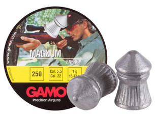 Gamo Magnum .22 Cal 15.43 Grains Pointed Pellets, 250ct, Silver Gamo Magnum .22 Cal 15.43 Grains Pointed Pellets, 250ct, Silver