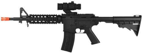 Well D99 LPEG Full-Auto M4 RIS AEG Airsoft Rifle w/ Mock Scope, Black
