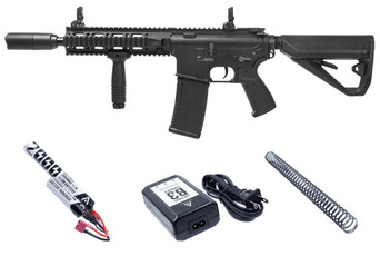 Arcturus LWT MK-II CQB 10" AEG Sport Airsoft Rifle Starter Pack, Black