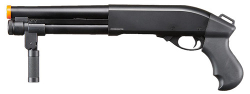 Golden Eagle M8876 3/6-Shot Pump Action Gas Airsoft Sawed-Off Shotgun w/ Forend Handle, Black