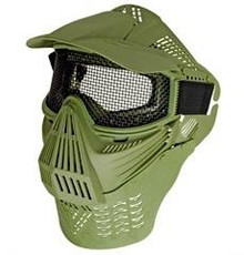 Full Face Mask with Mesh Goggles and Neck Protector, Green Full Face Mask with Mesh Goggles and Neck Protector, Green