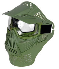 G-Force Complete Protection Modular Airsoft Face Mask w/ Clear Lens, Green