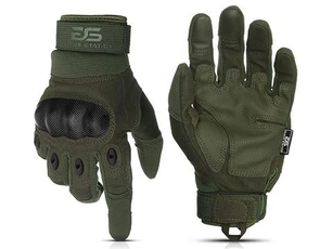 Glove Station "The Combat" Hard Knuckle Full Finger Tactical Gloves, Green