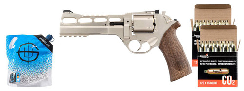 BO Manufacture Chiappa Rhino 60DS Airsoft CO2 Revolver Edition w/ CO2 Combo, Silver