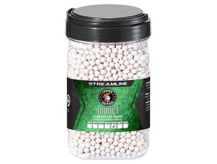 Lancer Tactical 5000 Round 0.32g Streamline Competition Grade Outdoor Airsoft BBs, White