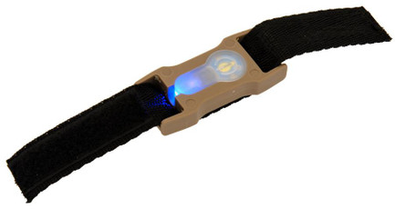 AMA 1" Webbing Split Bar Blue L.E.D Strobe Light, Dark Earth