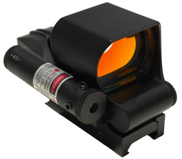 Raptors Airsoft 1x22mm Multi-Reticle Red Dot Sight w/ Integrated Red Laser, Black