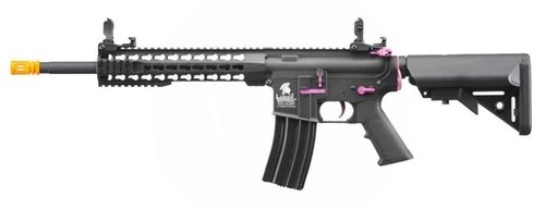 Lancer Tactical Gen 2 13.5" Keymod M4 Carbine Airsoft AEG Rifle, Black/Purple