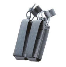 Lancer Tactical Laser Cut Open Top Double Pistol Magazine Pouch, Gray