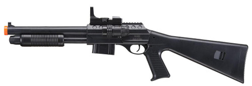 UK Arms Pump Action Airsoft Shotgun w/ Scope and Light, Black