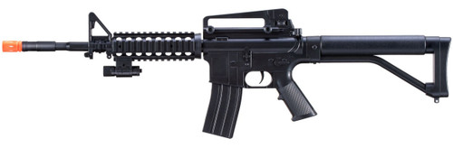 UK Arms M-16A Spring Powered Airsoft Rifle w/ 2 Magazines and 2 Stocks, Black