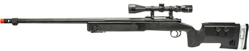 WellFire MB17 Bolt Action Airsoft Sniper Rifle w/ Scope, Black