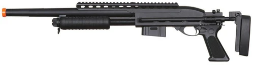 Atlas Custom Works Bravo Full Metal M870 Tactical Tac Shot Airsoft Shotgun, Black