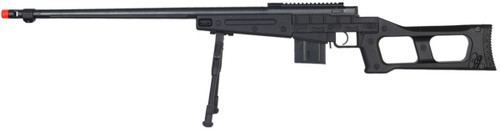 Well MK96 Bolt Action Airsoft Sniper Rifle w/ Barrel, Bipod, & Stock, Black