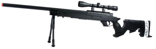 WellFire SR-22 Bolt Action Type 22 Airsoft Sniper Rifle w/ Scope & Bipod, Black