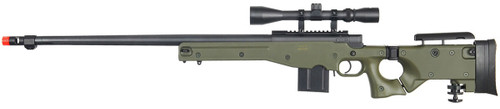 WellFire L96 AWP Bolt Action Airsoft Sniper Rifle w/ Fluted Barrel, Duplex Scope, OD Green