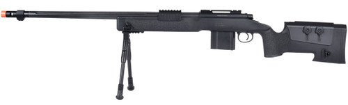 Wellfire MB4416 Bolt Action Airsoft Sniper Rifle w/ Bipod, Black