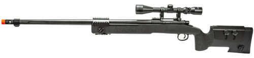 WellFire M40A5 Bolt Action Airsoft Sniper Rifle w/ Scope, Black