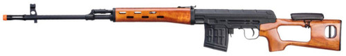 Atlas Custom Works SVD Dragunov Spring Powered Airsoft Sniper Rifle w/ Fixed Sportsman Stock, Wood