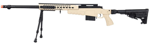 WellFire MB4418-1 Bolt Action Airsoft Sniper Rifle w/ Bipod, Tan