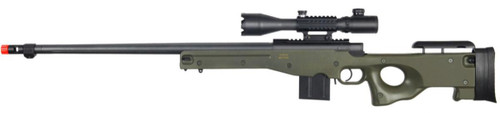 Well MK96 Bolt Action Airsoft Sniper Rifle w/ Barrel & Rangefinder Scope, Green