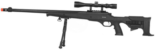 WellFire MB11D Full Metal Bolt Action Airsoft Sniper Rifle w/ Scope and Bipod, Black