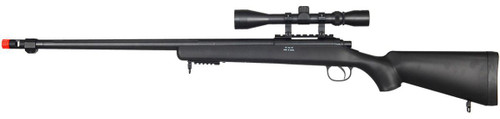Well VSR 10 Bolt Action Airsoft Sniper Rifle w/ Fixed Stock & Fluted Barrel, Black