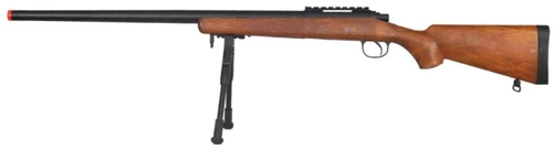 UK Arms VSR-10 Bolt Action Airsoft Sniper Rifle w/ Bipod,  Wood