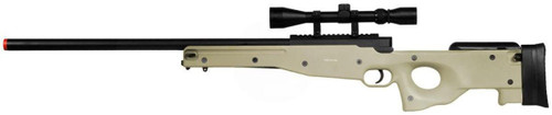 WellFire MK96 AWP Bolt Action Airsoft Sniper Rifle w/ Scope, Tan