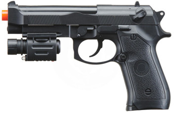 UK Arms P2218C Spring Powered Airsoft Pistol w/ Laser, Black