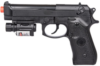 UK Arms P2218B Spring Powered Airsoft Pistol w/ Laser, Black