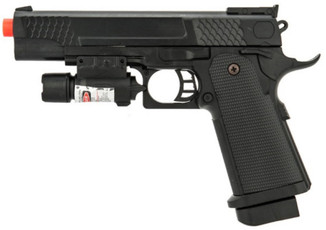 UK Arms P2002B Spring Powered Airsoft Pistol w/ Laser, Black