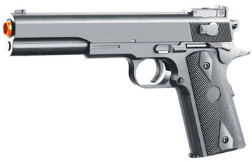 UK Arms M1911 Spring Powered Airsoft Pistol w/ Metal Flitch & Tube, Gun Metal Gray