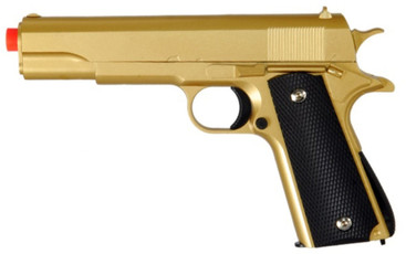 UK Arms 1911 Metal Spring Powered Airsoft Pistol, Gold