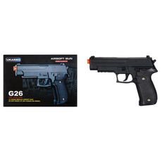 UKARMS G26 Spring 8.25" Airsoft Pistol, Black