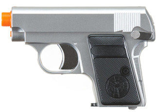 HFC Mini Non-Blowback Gas Airsoft Pistol w/ Mock Suppressor, Silver