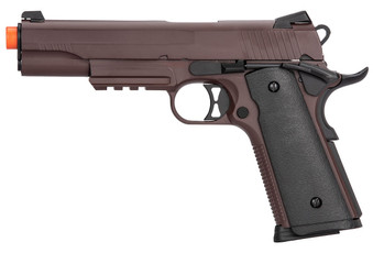 Double Bell M1911 Metal Gas Blowback Airsoft Pistol, Crimson Brown