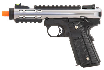 WE-Tech Galaxy 1911 Gas Blowback Airsoft Pistol, Silver Slide w/ Black Lower