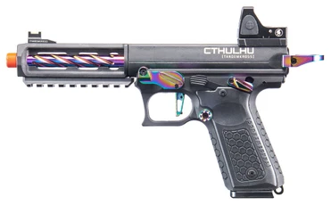 Lancer Tactical x Tandemkross CTHULHU GBB Airsoft Pistol w/ Red Dot Reflex Sight, Black/Titanium