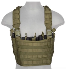 Lancer Tactical 1000D Nylon Lightweight MOLLE Chest Rig, OD Green