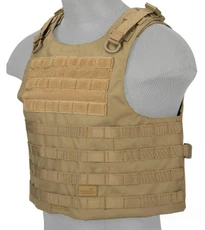 Lancer Tactical 1000D Nylon AAV Style Plate Carrier, Tan