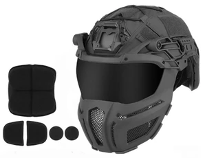 Lancer Tactical Full Protection Tactical FAST Airsoft Helmet, Black