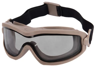 Lancer Tactical Double Layer Airsoft Goggles w/ Smoke Lens, Tan