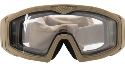 Lancer Tactical Rage Protective Airsoft Goggles, Smoke/Yellow/Clear Lens, Tan