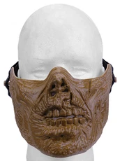 UK Arms Airsoft Tactical Half Face Zombie Skull Mask, Dried Bone