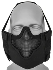 Black Bear Airsoft Raider Steel Mesh Padded Lower Face Mask, Black
